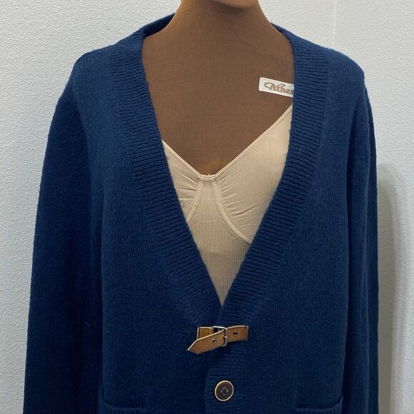 Trovata Wool Blend Navy Blue V-Neck
Cardigan Sweater Women's Size Medium - Picture 8 of 12